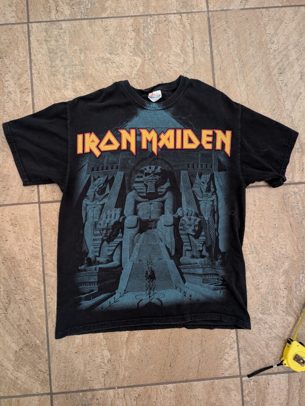 IRON MAIDEN POWERSLAVE T-SHIRT S Black Metal Hardcore Heavy Mummy